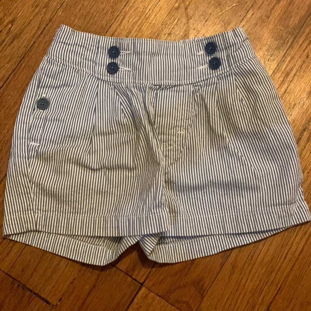 Blue and white stripe sailor shorts